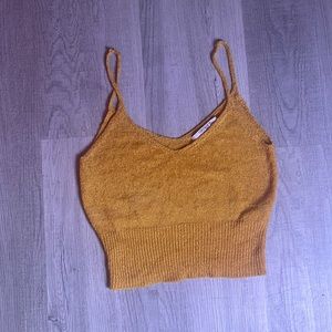 Yellow knit tank top